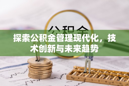 专家探索公积金管理现代化，技术创新与未来趋势